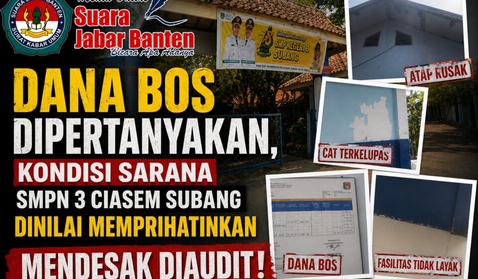Dana BOS Dipertanyakan, Kondisi Sarana SMPN 3 Ciasem Subang