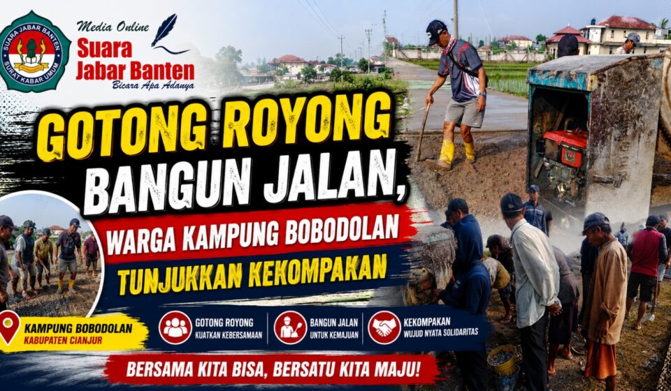 Gotong Royong Bangun Jalan, Warga Kampung Bobodolan Tunjukkan Kekompakan