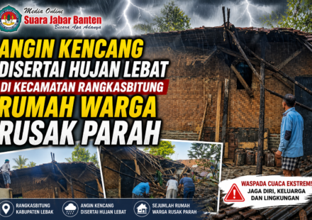 Angin Kencang Disertai Hujan Lebat di Kecamatan Rangkasbitung, Rumah Warga Rusak Parah