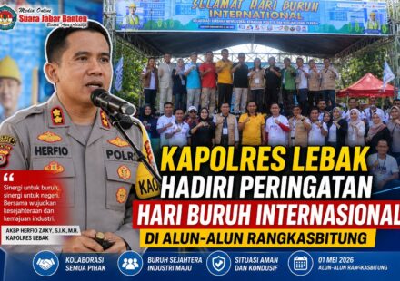 Kapolres Lebak Hadiri Peringatan Hari Buruh Internasional di Alun-alun Rangkasbitung