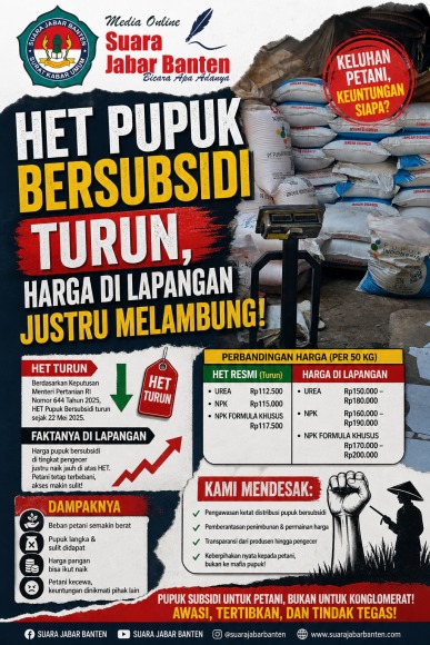 HET Pupuk Bersubsidi Turun, Harga di Lapangan Justru Melambung.