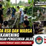 PEMUDA RSB DAN WARGA KAMPUNG SUKAWENING GOTONG ROYONG COR JALAN SECARA SWADAYA cc